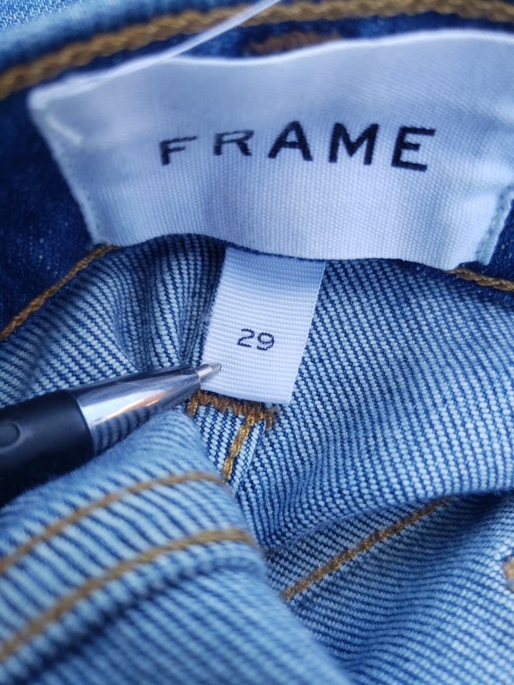 FRAME Blue Le Nik Denim Jeans with Contrast Stitching Size 29